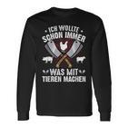 Metzger Was Mit Tieren Text In German Langarmshirts