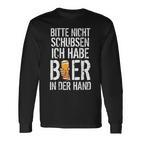 Nicht Schubsen Bier In Der Hand I Alcohol Backprint Langarmshirts