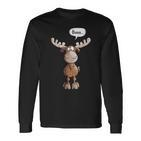 Öhmmm Elk I Deer Reindeer Animal Print Animal Motif Langarmshirts