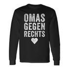 With 'Omas Agegen Richs' Anti-Rassism Fck Afd Nazis Langarmshirts