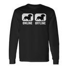 Online Offline Dachshund Dachshund Dog Black Langarmshirts