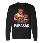 Papa Bärater Tochter Sohn Papa Gitarre Spielenatertag Langarmshirts