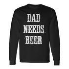 Papa Braucht Bier Lustigesater Daddy Retrointage Langarmshirts