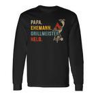 Papa Ehemann Grillmeister Held Für Grillenatertag Langarmshirts