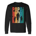 Papa Hoch 2 Dad Hoch 2 Kinder Zweifacher Papaatertag Retro Langarmshirts