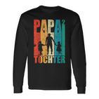 Papa Hoch 2 Dad Hoch 2 Töchter Zweifach Papa Father's Day S Langarmshirts