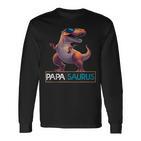 Papasaurus Dinosaurier Geburtstag Papa Saurus T-Rexatertag Langarmshirts