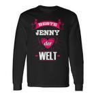 Personalisiertes Langarmshirts Beste Jenny der Welt in Schwarz, Unikat Design