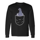 Pigeon Taubenschlag Bird Animal Lover Chest Pocket Black Langarmshirts