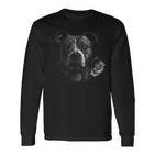 Plain Portrait Of Stafford Terrier And Rose Langarmshirts