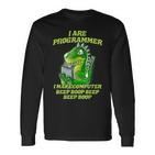 I Are Programmer T-Rex Dinosaur Nerd Dino Programmer Langarmshirts