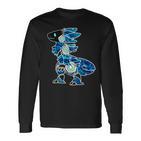 Protogen Furry Fursuit Fursona Blue Sea Pattern Langarmshirts