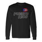 Puerto Rico 2023 Vintage Flag Pride Pr Boricua Puerto Rico Langarmshirts