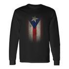 Puerto Rico Washed Flag Langarmshirts