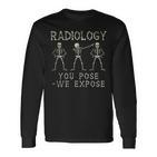 Radiologist Dabbing Skeleton X-Ray Radiology Langarmshirts