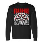 Rest Der Meister Ist Jetzt Dran Dart Spieler Schwarzes Langarmshirts