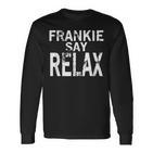 Retro-Stil Frankie Say Relax Schwarzes Langarmshirts, 80er Jahre Musik Fan Tee