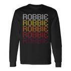 Robbie Retro Wordmark Pattern Vintage Style Langarmshirts