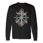 Ruder Anker Steuerrad Segeln Boot Norden Maritimes Langarmshirts