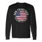 San Francisco USA-Flaggen-Design Schwarz Langarmshirts, Städteliebe Mode