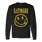 Satoshi Nakamoto Gelbes Lächeln Langarmshirts