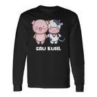 Sau Kuhl Pig Cow Farmers Wortwitz Animals S Langarmshirts