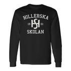 Schwarzes Hillerska Skolan 1901 Langarmshirts, Historisches Design Tee