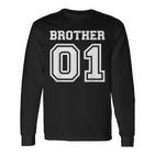 Schwarzes Langarmshirts Brother 01, Sportliches Design für Brüder