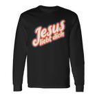 Schwarzes Langarmshirts mit 'Jesus liebt dich' Aufdruck, Christliche Mode