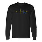 Schweden Schwedischer Elch Jäger Herzschlag Ekg Puls Sverige Langarmshirts