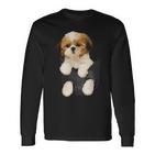 Shih Tzu Puppy In Pocket Langarmshirts