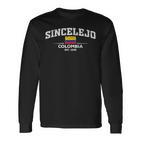 Sincelejo Colombia 1535 Schwarzes Langarmshirts, Stadtnamen Design