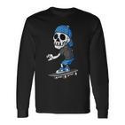 Skater Skeleton Skateboard Skull For Children Langarmshirts