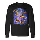 Space Capybara On Pizza Taco Galaxy Capybaras Langarmshirts