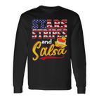 Sterne Streifen Und Salsa Mexiko Us Mexikanisch Amerikanisch Langarmshirts