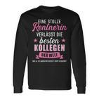 Stolze Rentnerin Schwarzes Langarmshirts - Abschied von Besten Kollegen