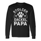 Stolzer Dackel Papa Hundepapa Teckel Dachshund Langarmshirts