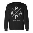 Stolzer Papa 2024 Papa Life Papa Est 2024 Langarmshirts