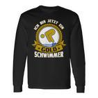 Swimming Badge Ich Bin Jetzt Ein Gold Swimmer Swimming Langarmshirts