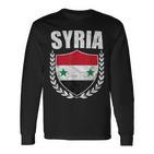 Syrien-Stolz-Flaggen-Langarmshirts mit Lorbeerkranz-Design