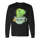 Tea Rex Niedlicher Dinosaurier Tyrannosaurus Rex In Einer Tasse Langarmshirts