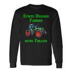 Trecker Echte Helden Fahren Rote Felgen Vintage Black Langarmshirts