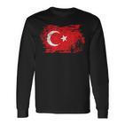 Türkei Flagge Turkey Türkisch Türkische Land Anatolien Türke Langarmshirts