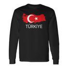 Türkei Türkische Fahne Türkei Landkarte Harita Langarmshirts