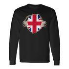 Uk England Flag English Hero Costume Langarmshirts