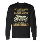 Unterschätze Niemals Alten Mann Motorrad Opa Papa Geschenk Langarmshirts