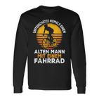 Unterschätze Niemals Einen Alten Mann Mit Einem Fahrrad Langarmshirts