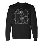 Vitruvian Man Guitar Da Vinci Guitarist Langarmshirts