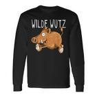 Wilde Pig I Keiler Wild Boar Wildsau Fun Langarmshirts