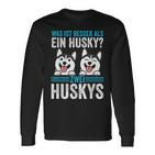 Zwei Husky Dog Husky Langarmshirts